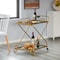 Vintiquewise Gold Metal Wine Bar Serving Cart with Rolling Wheels and Handles for Dining, Living room or Entryway QI004278 - alternate 4